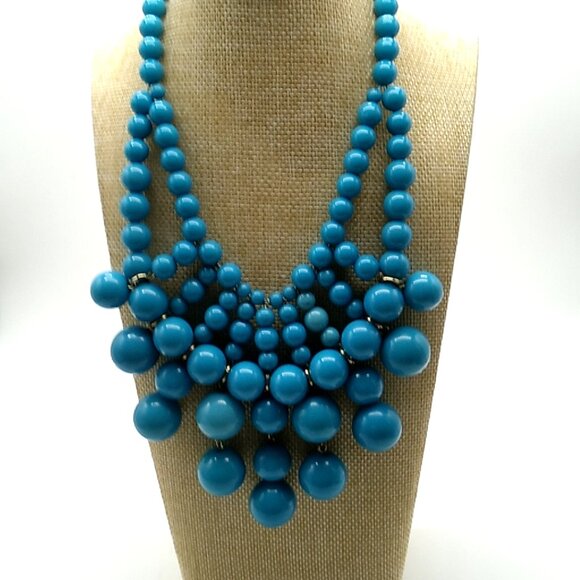 Erica Lyons Faux Turquoise Beaded Statement Necklace - Picture 5 of 12